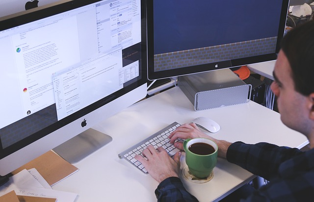 Man working at a computer