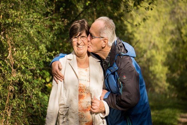 Couple embracing